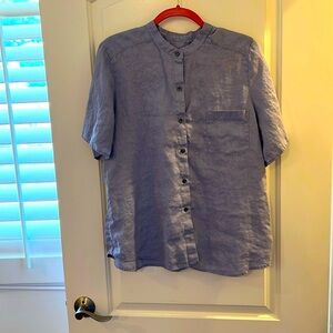 JJILL 100% Linen XL short sleeve lavender shirt/blouse  Gently used